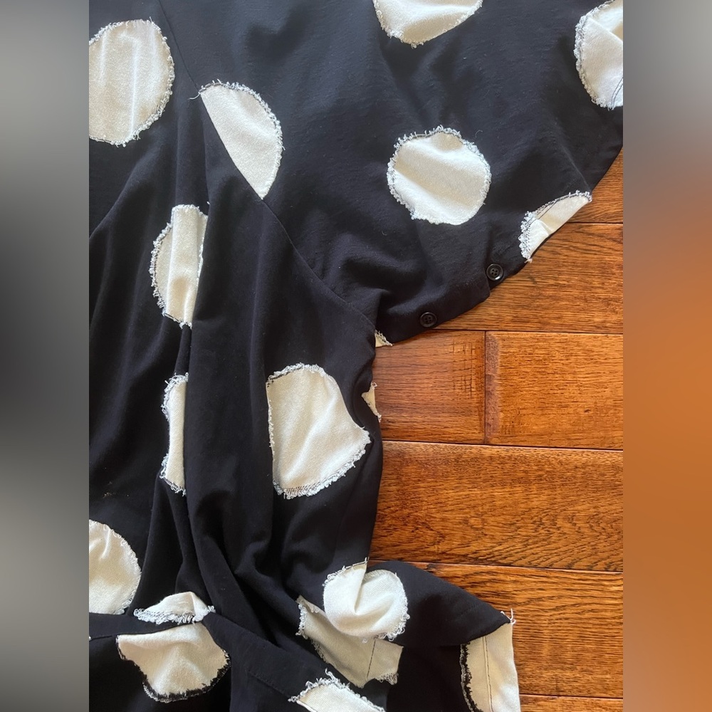 Yohji Yamamoto Tunic Dress Polka Dot Black and Cream White Size S - Picture 15 of 16